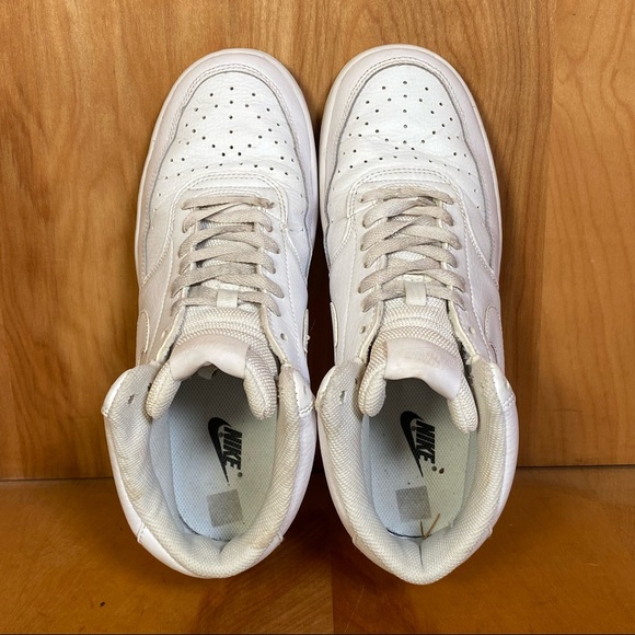 Mens 9 Nike Court Vision Mid Triple White SEF0856 - Picture 5 of 9